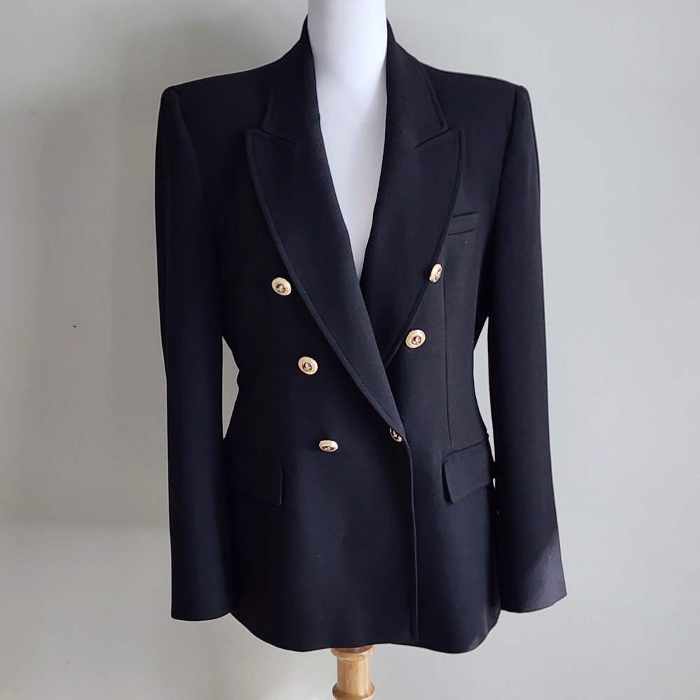 Zara Double Breasted Blazer Womens Large Black
Office Professional Corporate